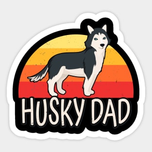 Husky Dad Retro Siberian Huskies Dog Owner Pet Sticker